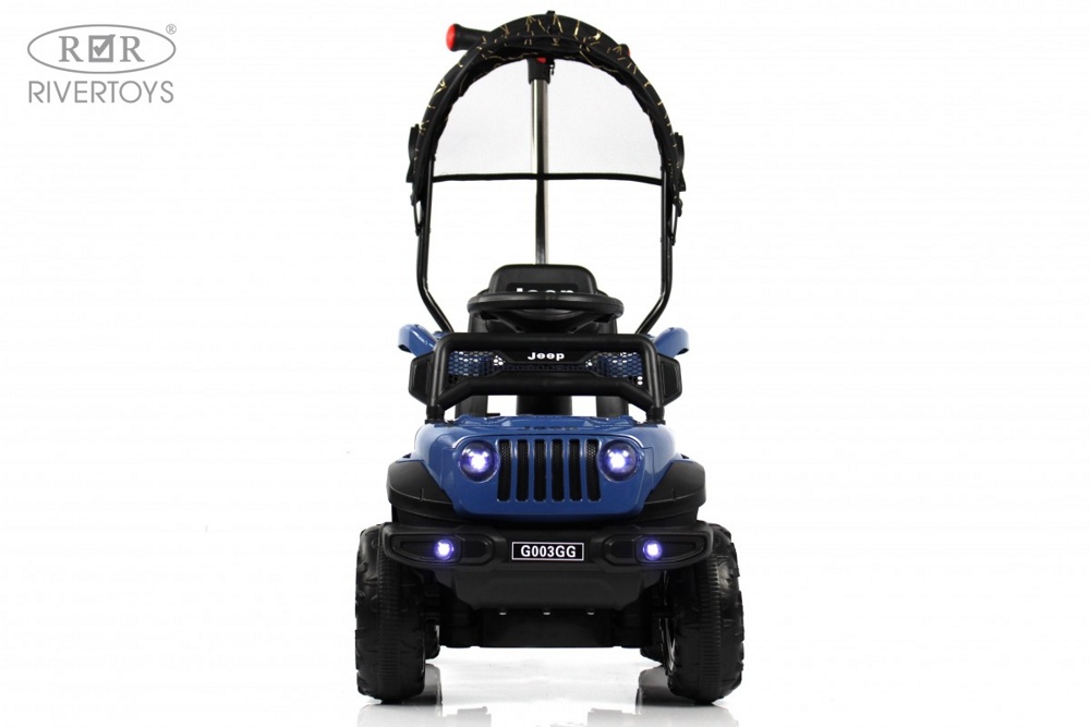 Детский электромобиль RiverToys G003GG (синий) Jeep - фото4