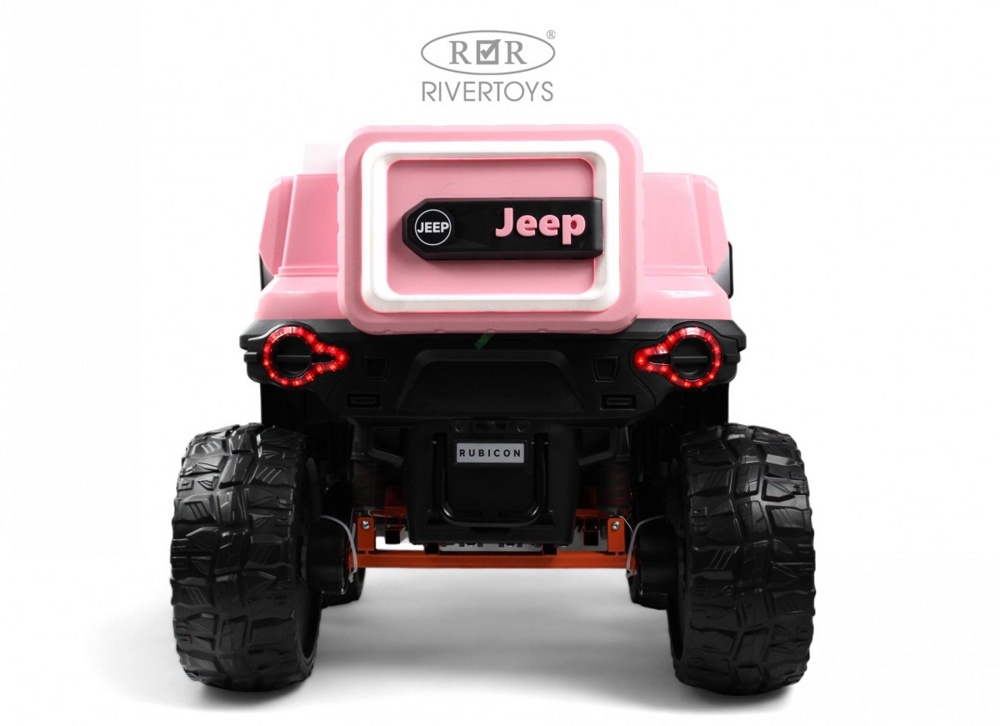 Детский электромобиль RiverToys E007EE (розовый) Полноприводный Jeep Rubicon - фото4