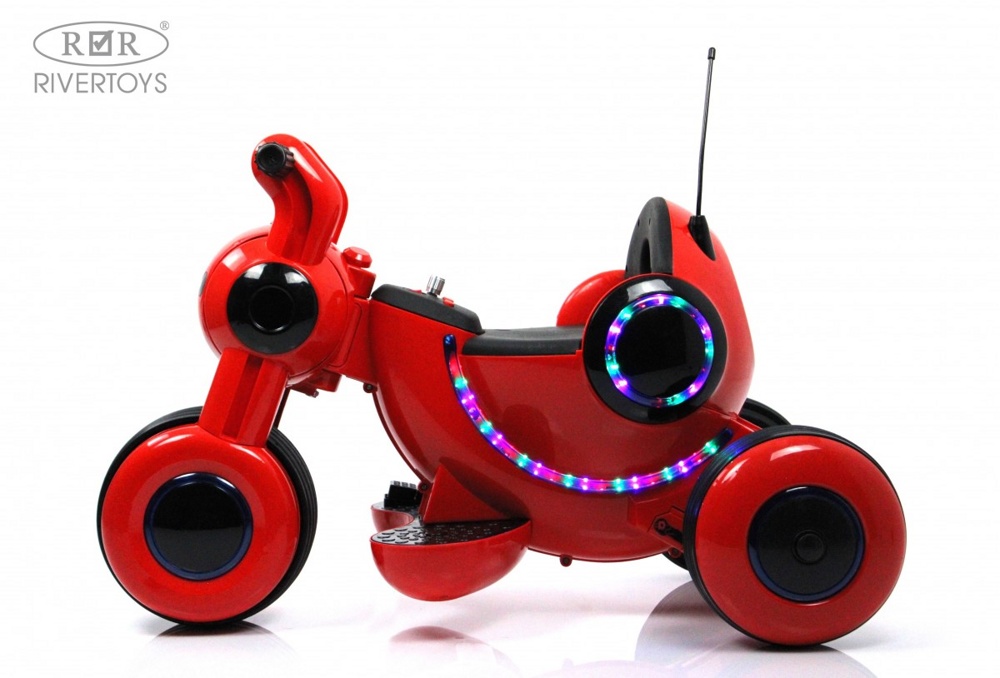 Детский электромобиль, мотоцикл RiverToys HL300 (красный) Z - фото2