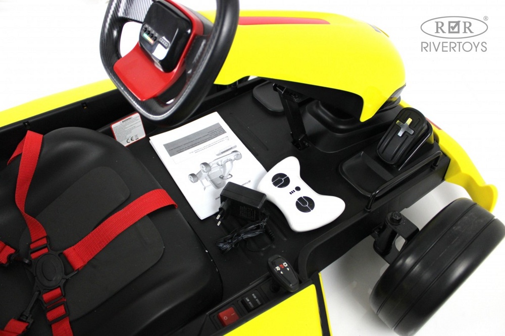 Детский электромобиль дрифт-карт RiverToys H008HH (желтый) с пультом управления - фото6