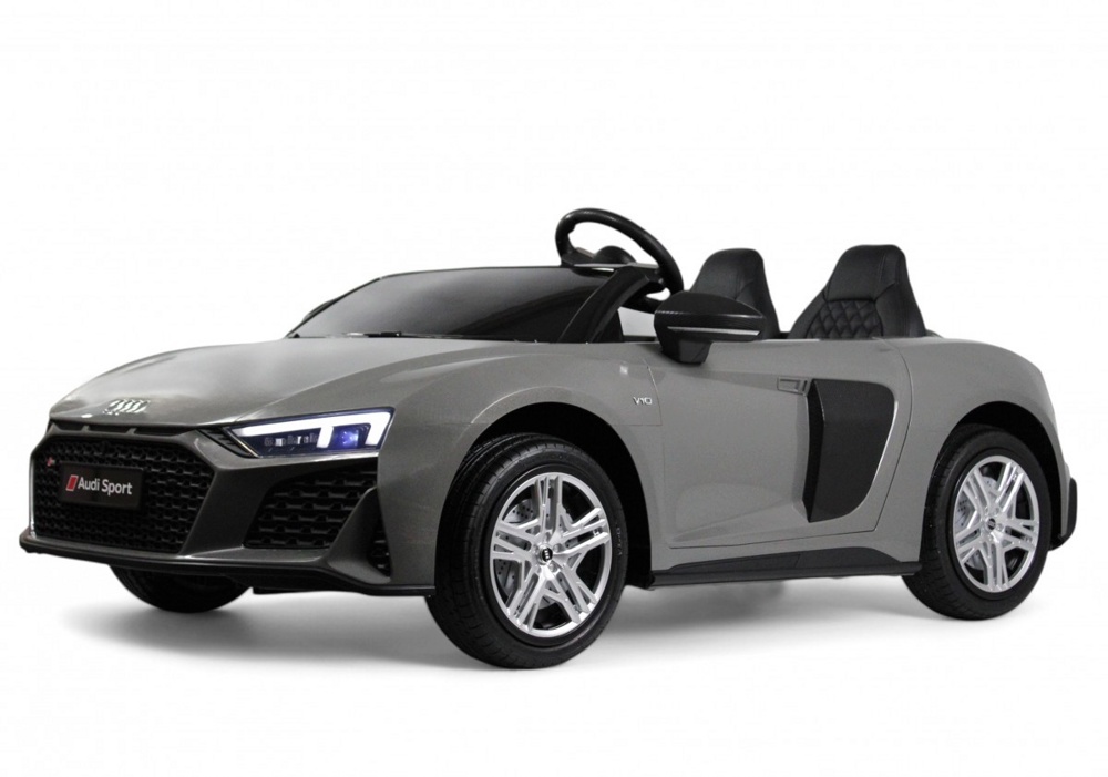 Детский электромобиль RiverToys Audi R8 M333MM (серый) Лицензионная модель Двухместный До 100 кг. Скорость до 14 км/ч