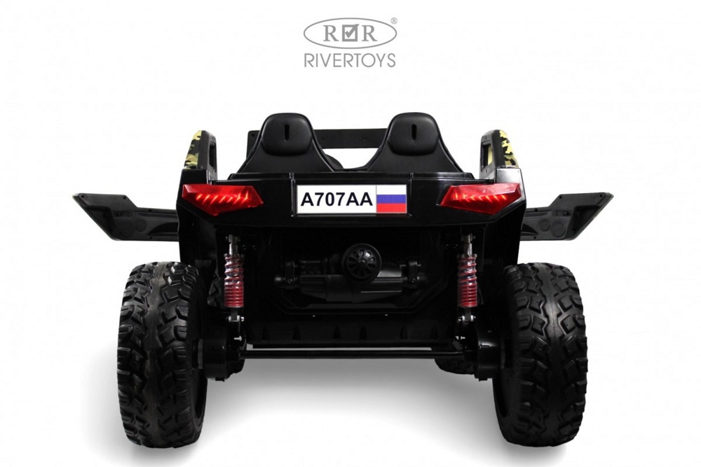Детский электромобиль RiverToys A707AA LUX NEW 4WD (зеленый камуфляж) Двухместный Полноприводный фото-6