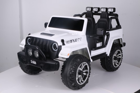 Детский электромобиль RiverToys T909TT (белый) Двухместный