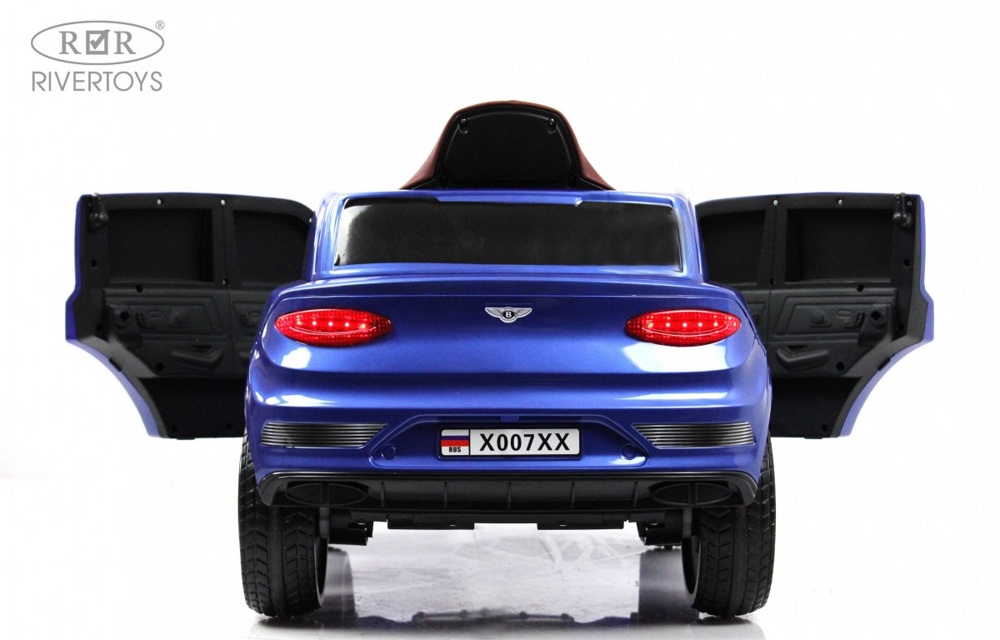 Детский электромобиль RiverToys X007XX (синий глянец) Bentley - фото5