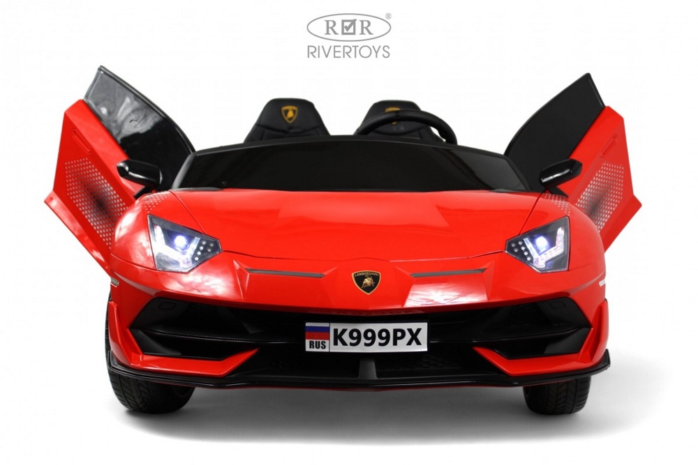 Детский электромобиль RiverToys K999PX (красный) Lamborghini Двухместный, полноприводный - фото6