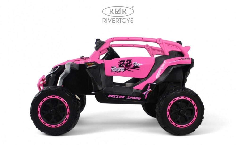 Детский электромобиль RiverToys K707AM (розовый) - фото3