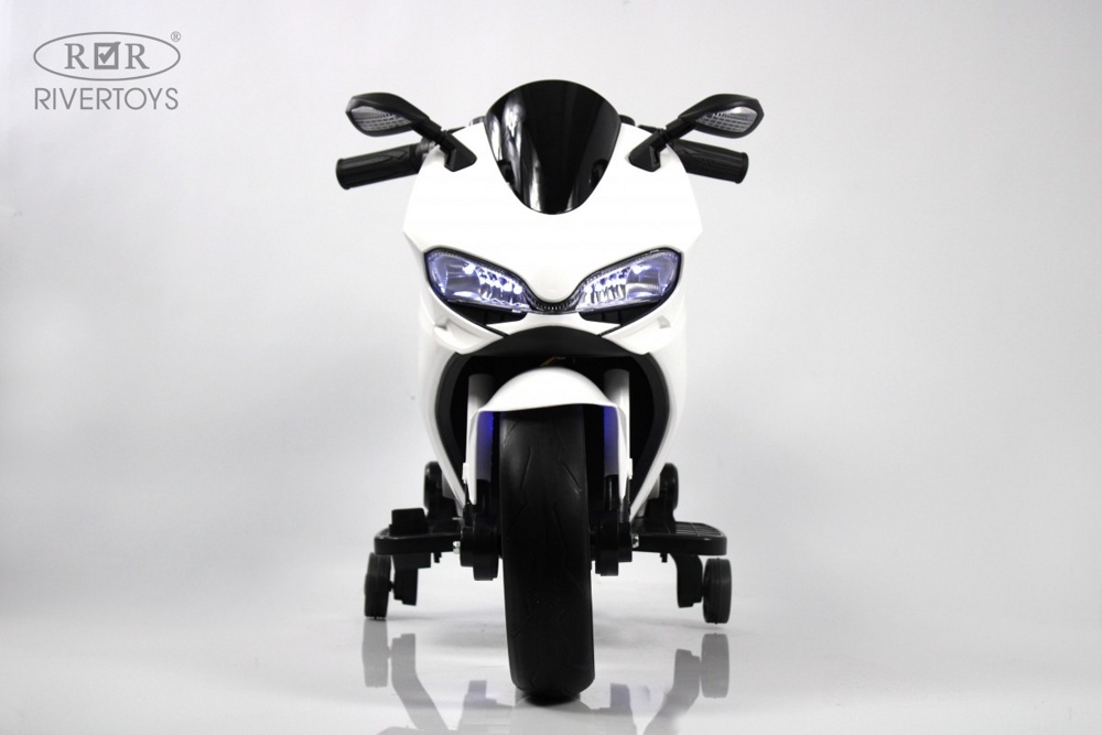 Детский электромотоцикл RiverToys X003XX (белый) - фото5
