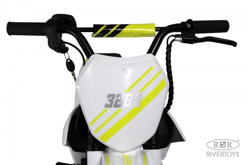 Детский электромотоцикл RiverToys E777KX (белый) Двухместный - фото4