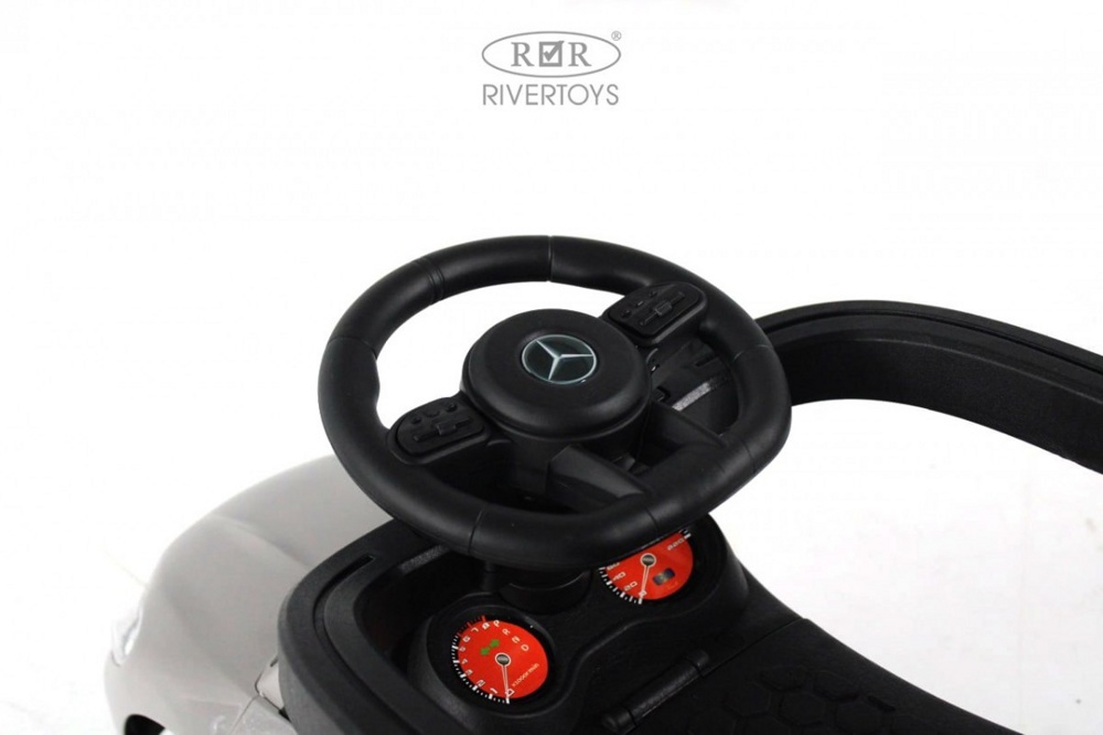 Детский толокар RiverToys Z005ZZ-M (серый) - фото6