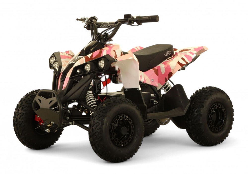 Детский электроквадроцикл RiverToys MARK (розовый камуфляж)