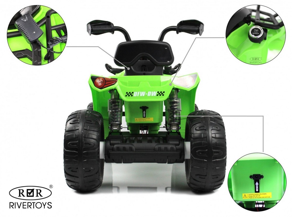 Детский электроквадроцикл RiverToys JS009 (зеленый) - фото5