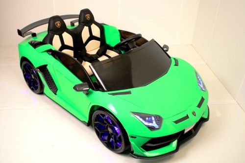 Детский электромобиль RiverToys Lamborghini Aventador SVJ A111MP (зеленый) лицензия двухместный - фото4