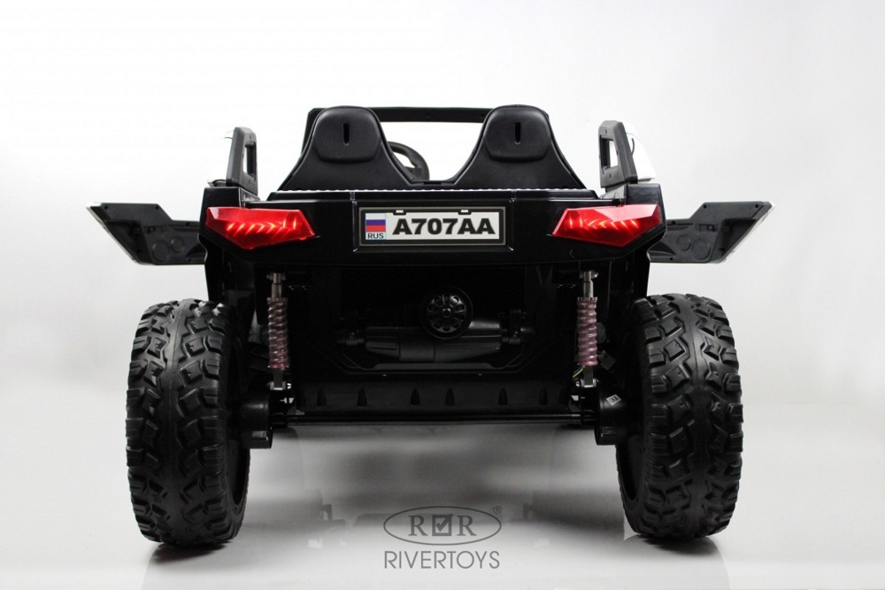 Детский электромобиль RiverToys A707AA LUX 4WD (белый Spider) Кондиционер двухместный полноприводный скорость 16 км/ч - фото6