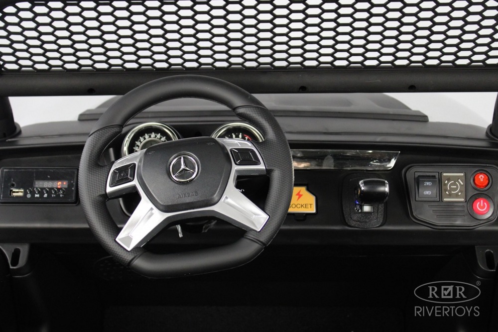 Детский электромобиль RiverToys Mercedes-Benz Unimog Concept P555BP 4WD (серебристый глянец) полноприводный двухместный - фото4