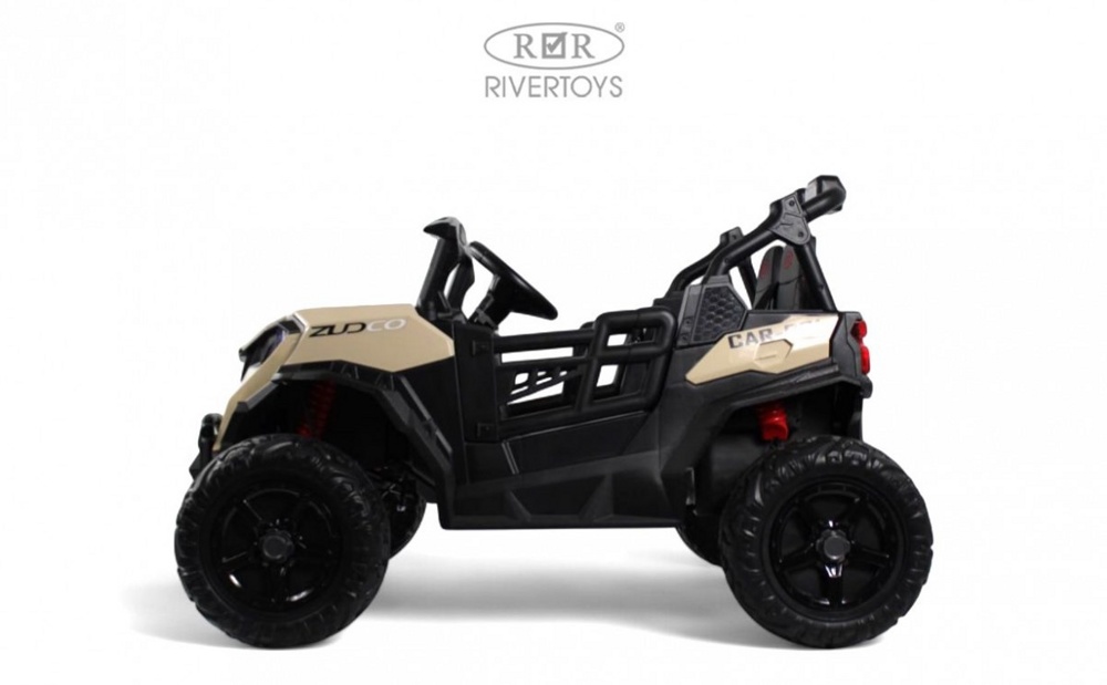 Детский электромобиль RiverToys K555KK 4WD 24V (черный) Buggy Полноприводный Двухместный - фото6