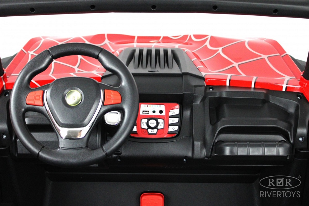 Детский электромобиль RiverToys Buggy P333PP (красный паук) Двухместный Полноприводный - фото4
