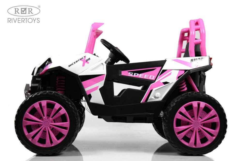 Детский электромобиль RiverToys F888FF 4WD (розовый) - фото4