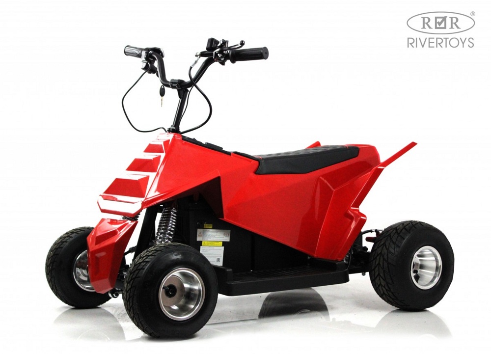 Детский электромобиль-квадроцикл RiverToys M009MM (красный) до 15 км/ч и с Сабвуфером