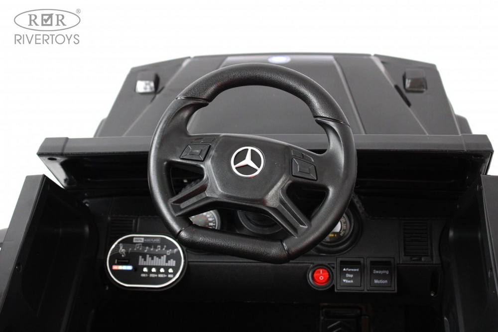 Детский электромобиль RiverToys Mercedes-AMG G63 G222GG (черный глянец) - фото6