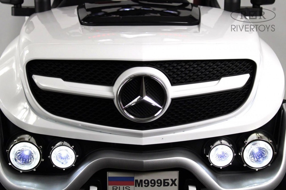 Детский электромобиль RiverToys М999БХ (белый) Mercedes Полноприводный Двухместный - фото2