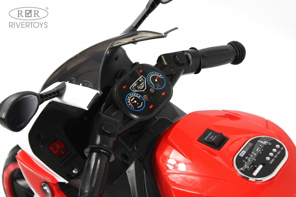 Детский электромотоцикл RiverToys X002XX (красно-белый) - фото2