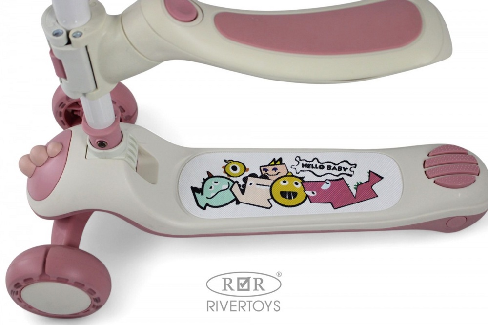 Детский самокат RiverToys HB-8002S (розовый) Складной фото-6 Детский самокат RiverToys HB-8002S (розовый) Складной фото-6