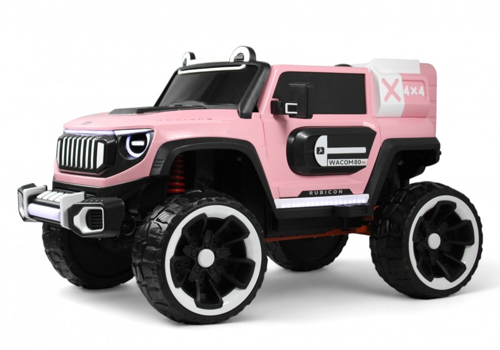 Детский электромобиль RiverToys E007EE (розовый) Полноприводный Jeep Rubicon