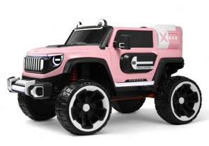 Детский электромобиль RiverToys E007EE (розовый) Полноприводный Jeep Rubicon - фото