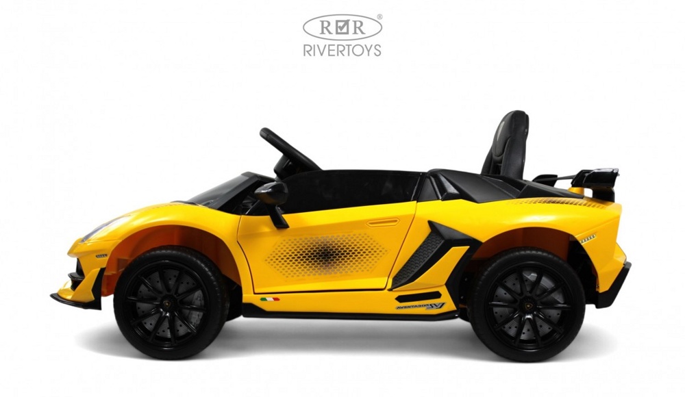 Детский электромобиль RiverToys K888PX (жёлтый) Lamborghini - фото6