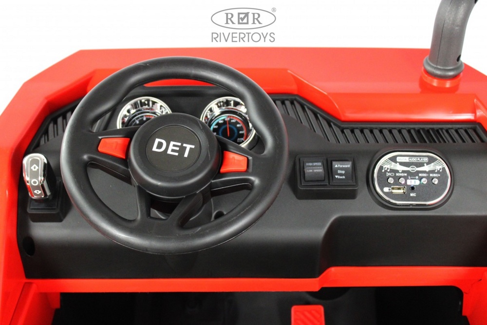 Детский электромобиль RiverToys K111AM (красный) Двухместный, полноприводный - фото3