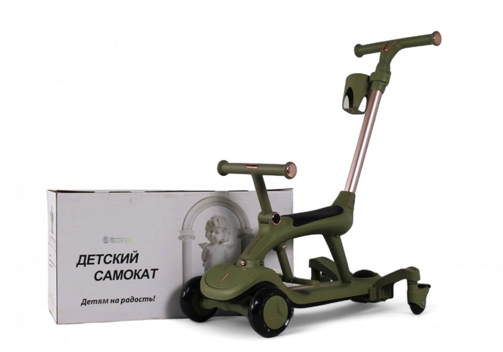 Детский cамокат-беговел RiverToys HB-111 (зеленый)