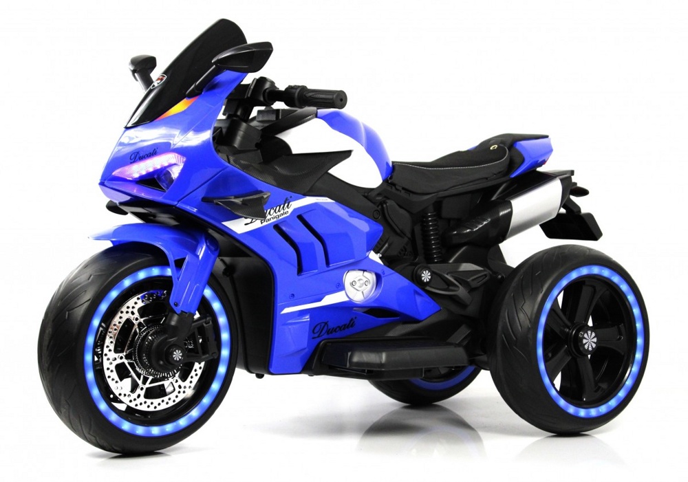 Детский электромотоцикл RiverToys М777БХ (синий) Ducati