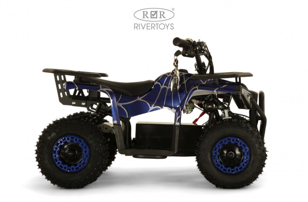 Детский электроквадроцикл RiverToys MIKA (синий spider) скорость до 20 км/ч, нагрузка до 65 кг - фото2