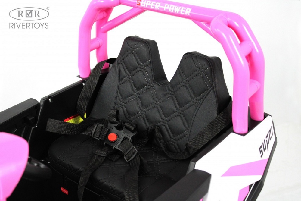 Детский электромобиль RiverToys F888FF-A 4WD (розовый) - фото4