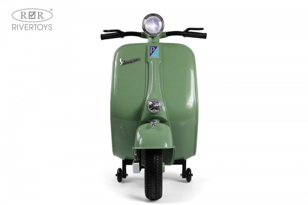 Детский электроскутер RiverToys VESPA M888MM (зеленый) - фото3