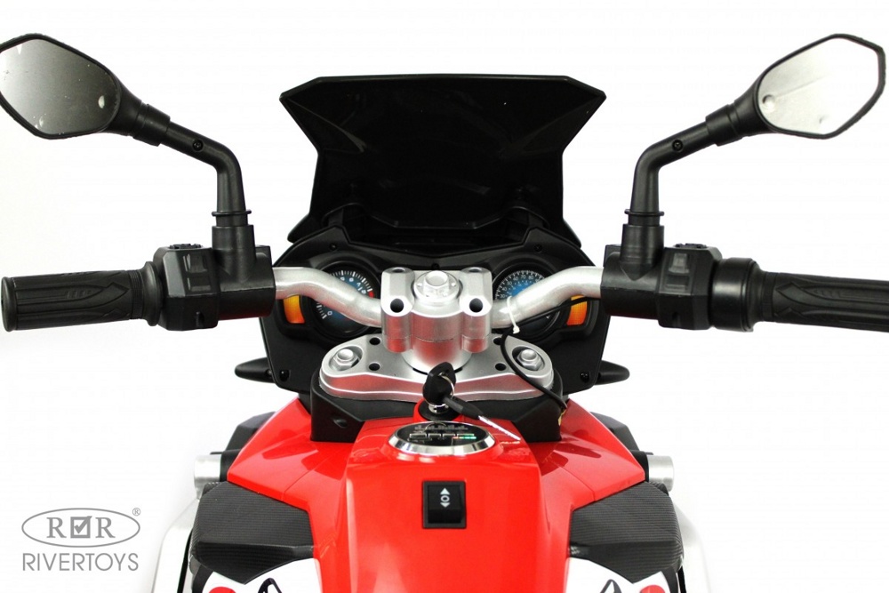 Детский электромотоцикл RiverToys М111БХ (красный) - фото3