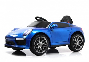 Детский электромобиль RiverToys F333FF (синий глянец) Porsche - фото