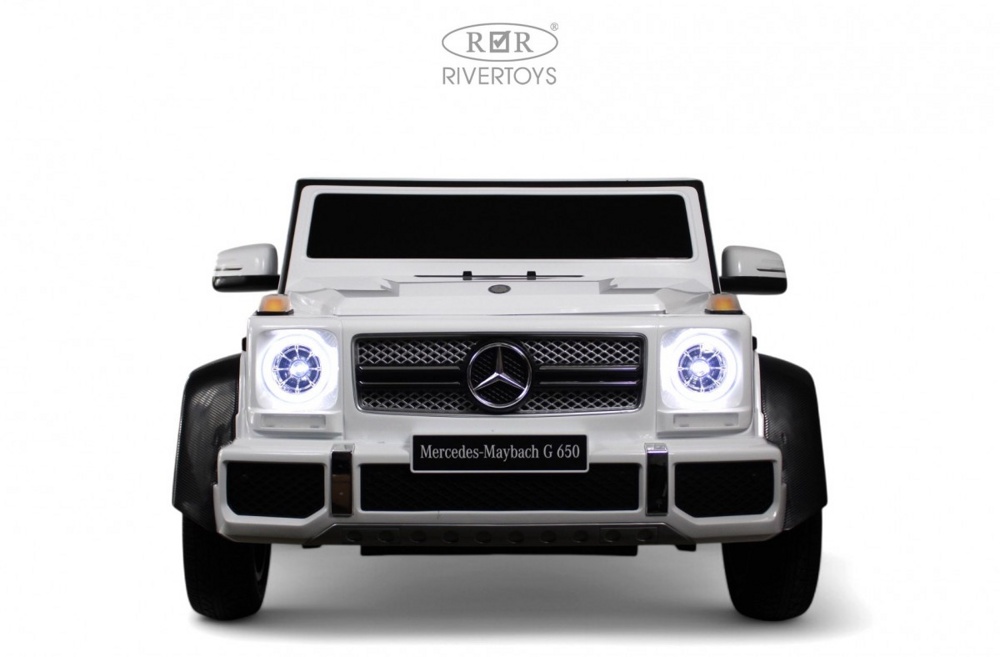 Детский электромобиль RiverToys Mercedes-Maybach G650 Landaulet M999MM (белый) Двухместный до 100кг - фото5