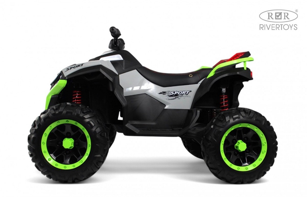 Детский электроквадроцикл RiverToys Z888VO 4WD (серый) Двухместный Полноприводный - фото6
