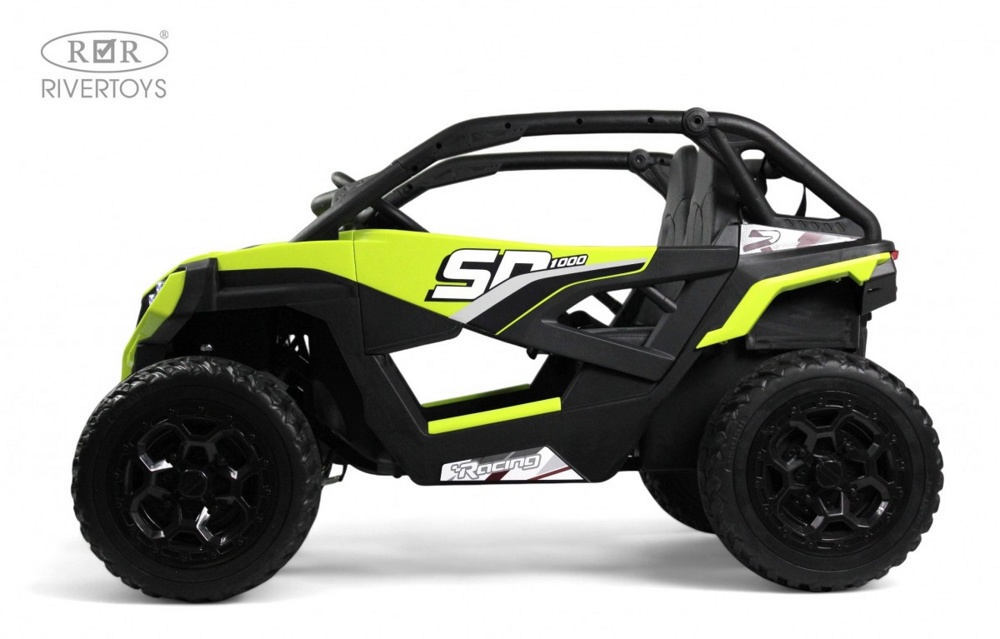 Детский электромобиль RiverToys C777CC (зелёный) Buggy Двухместный Полноприводный - фото3