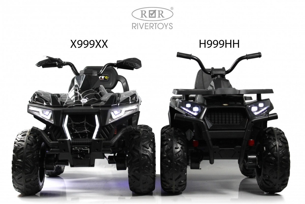 Детский электроквадроцикл RiverToys X999XX (синий спайдер) 4WD Полноприводный - фото4