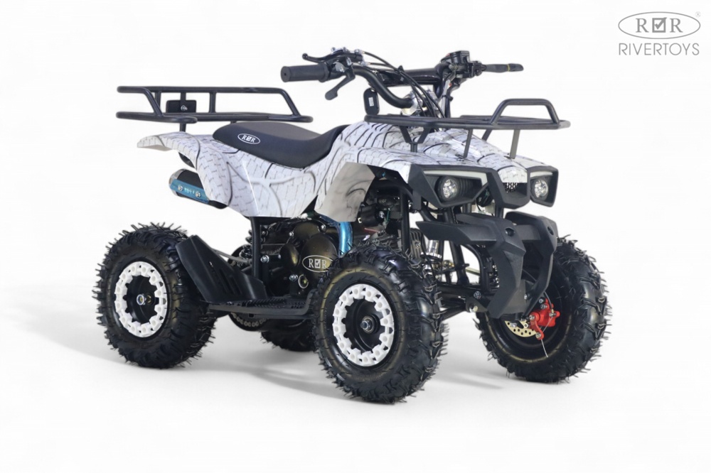 Детский квадроцикл RiverToys TIGER (белый спайдер) Бензиновый - фото6