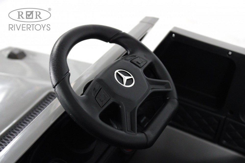 Детский электромобиль RiverToys Mercedes-AMG G63 G222GG (серый) - фото6