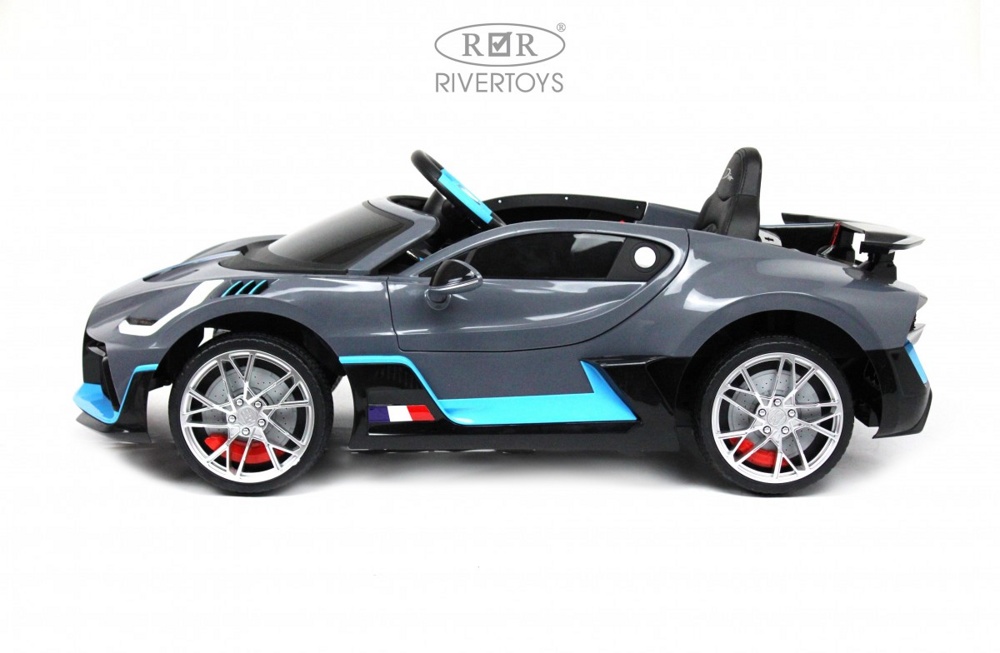 Детский электромобиль RiverToys Bugatti Divo HL338 (серый) Лицензия - фото6