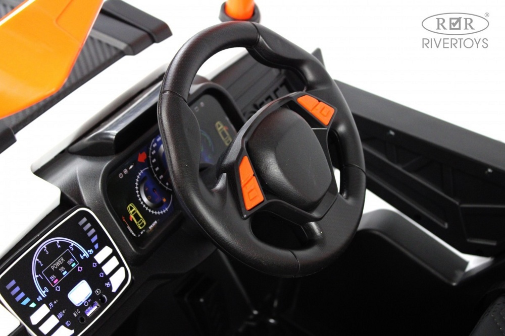 Детский электромобиль RiverToys F888FF-A 4WD (оранжевый) - фото2